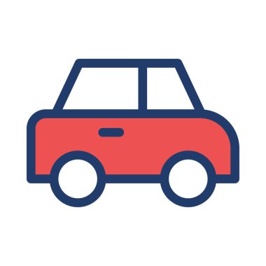 Araba düz simgesi beyaz arka plan, vektör, illüstrasyon izole 