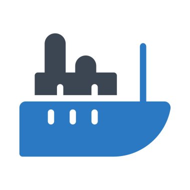 Beyaz arka plan, vektör, illüstrasyon izole düz simge gemi cruise