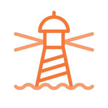 deniz feneri ikonu vektör illüstrasyonu 