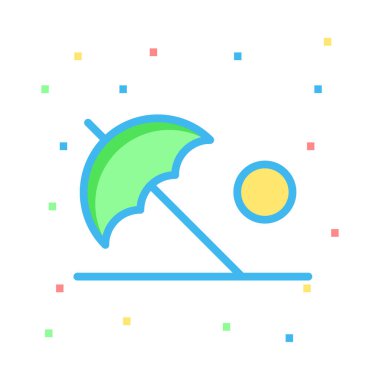 şemsiye simgesi vektör illüstrasyonu 