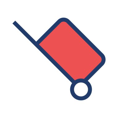 Bavul web simgesi, vektör çizim 