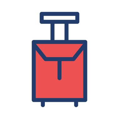 Bavul web simgesi, vektör çizim 