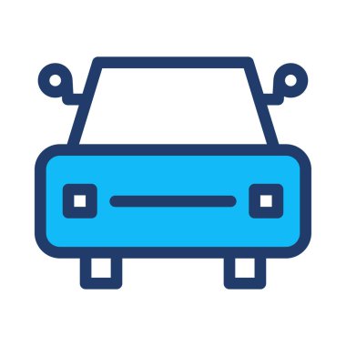 Renkli noktalar beyaz zemin üzerine sarı araba 