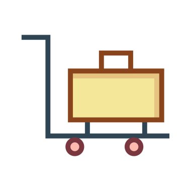 Seyahat renk simgesi beyaz arka planda, vektör çizim 