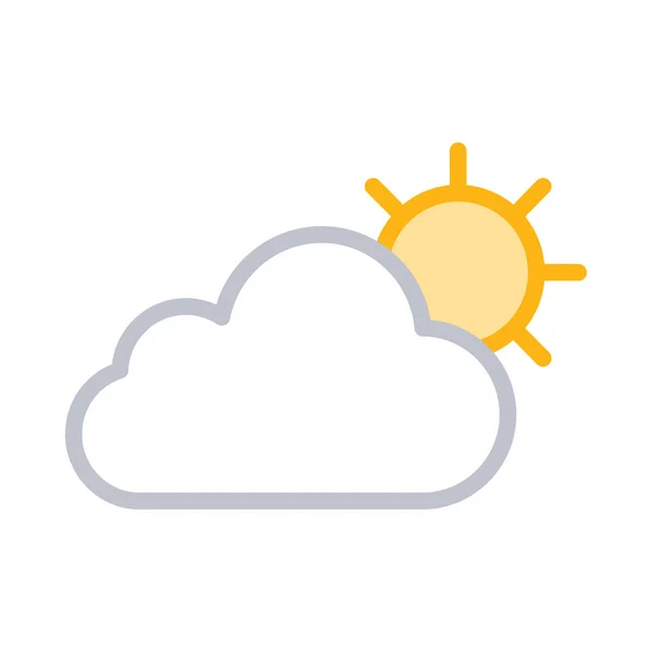 Icona Meteo Nuvola Sole — Vettoriale Stock