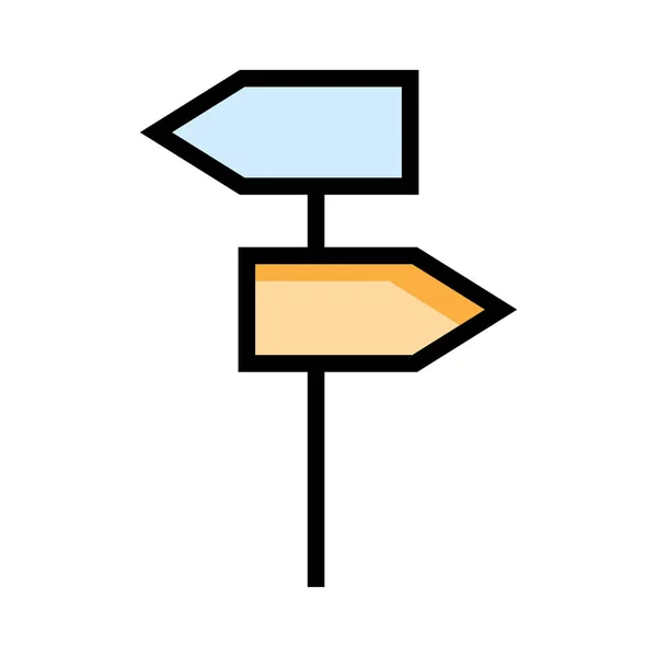 Wegweiser Flaches Symbol Vektor Illustration — Stockvektor