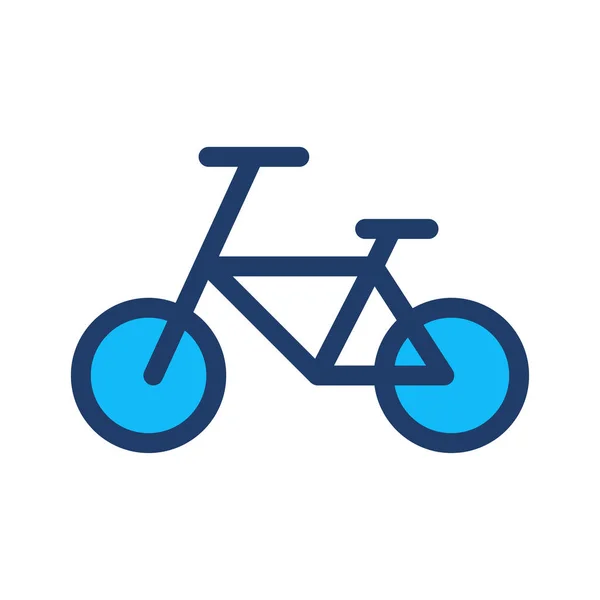 Ποδήλατο Επίπεδη Εικονίδιο Που Απομονώνονται Λευκό Φόντο Διάνυσμα Εικονογράφηση — Διανυσματικό Αρχείο
