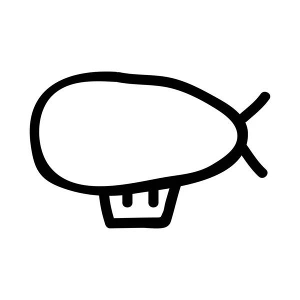 Иконка Дирижабля Плоская Изолирована Белом Фоне Вектор Иллюстрация — стоковый вектор