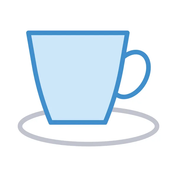 コーヒー カップ フラット アイコン白背景 ベクトル イラストに分離 — ストックベクタ