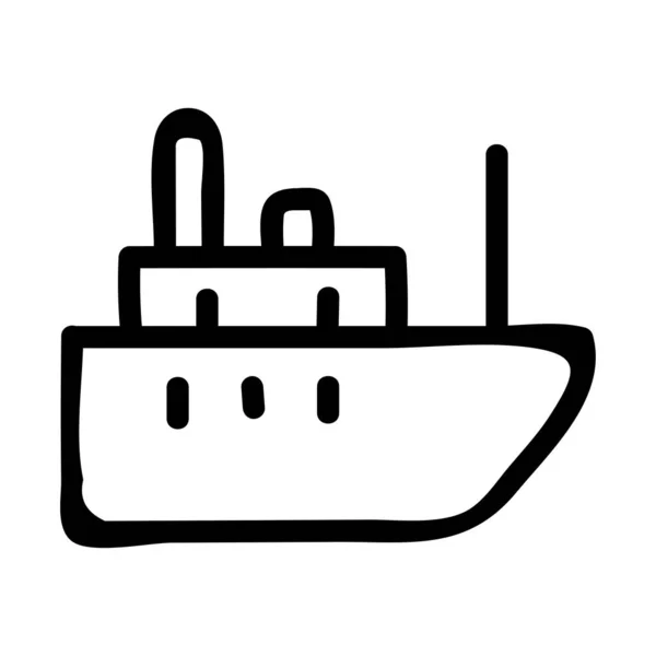 Výletní Loď Ploché Ikony Izolované Bílém Pozadí Vektor Ilustrace — Stockový vektor