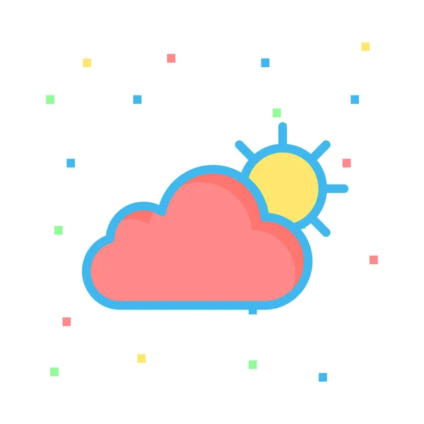 Icono Del Tiempo Sun Cloud — Vector de stock