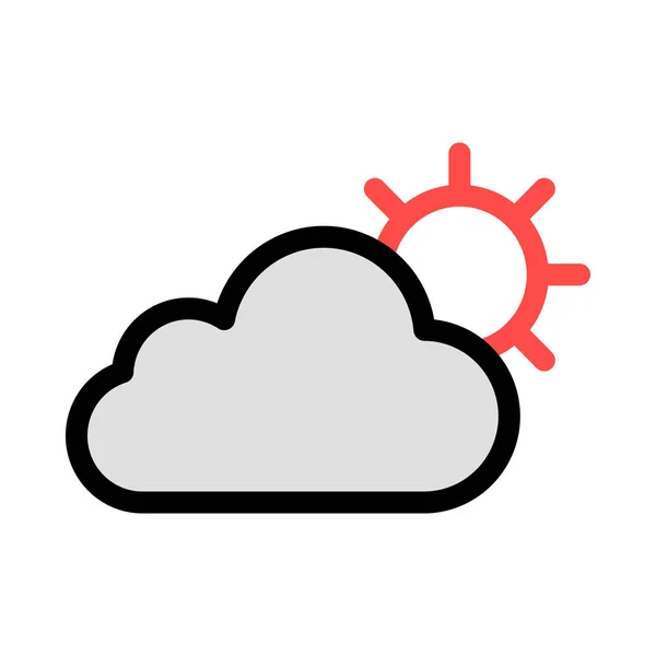 Icona Meteo Nuvola Sole — Vettoriale Stock