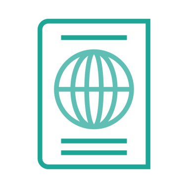 Pasaport web simgesi vektör illüstrasyonu
