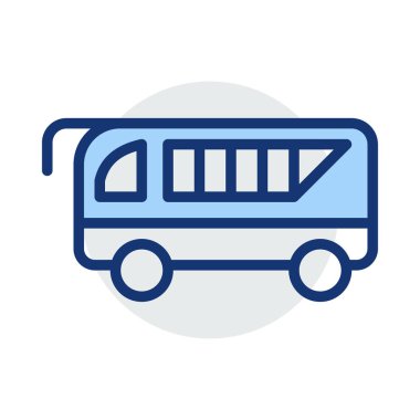 Beyaz arkaplanda izole edilmiş otobüs