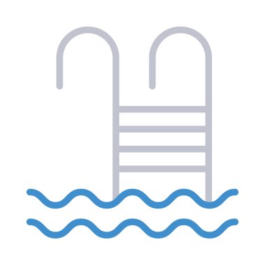 yüzme havuzu simgesi, vektör illüstrasyonu 