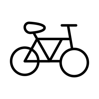 Bisiklet düz simgesi beyaz arka plan, vektör, illüstrasyon izole