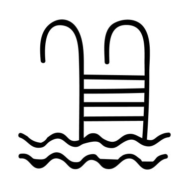 yüzme havuzu simgesi, vektör illüstrasyonu 