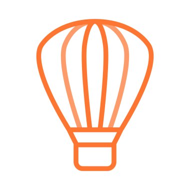 Hava Balon düz simgesi beyaz arka plan, vektör, illüstrasyon izole