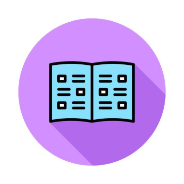 kitap düz simgesi, vektör illüstrasyonu 