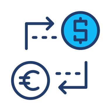 Döviz Alım Satım web simgesi, vektör çizim 