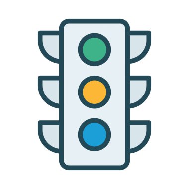 Trafik ışıkları web simgesi, vektör çizim 