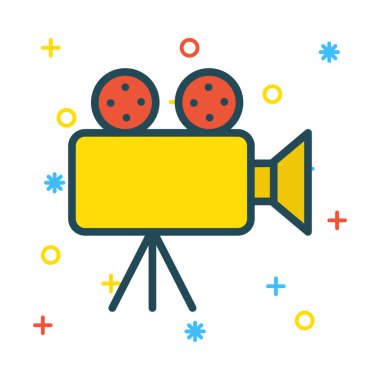 video kamera ikonu vektör illüstrasyonu