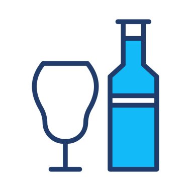 şişe ve cam vektör çizim 