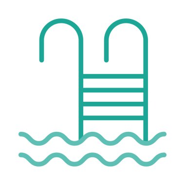 yüzme havuzu simgesi, vektör illüstrasyonu 