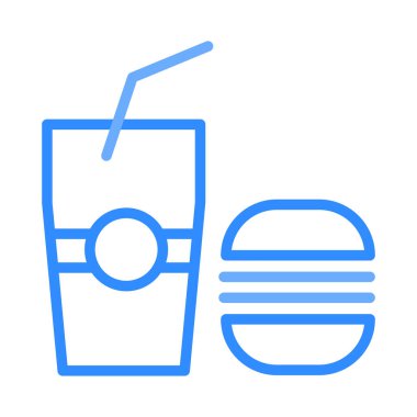 fast food web simgesi, vektör illüstrasyonu 