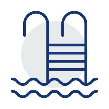 yüzme havuzu simgesi, vektör illüstrasyonu 