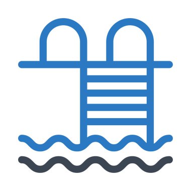 yüzme havuzu simgesi, vektör illüstrasyonu 