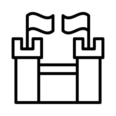 Castle Web simgesi, vektör illüstrasyonu 