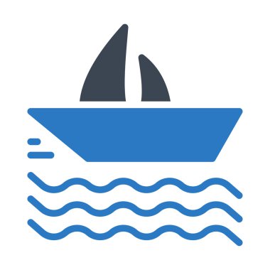 Beyaz arka plan, vektör, illüstrasyon izole düz simge gemi cruise