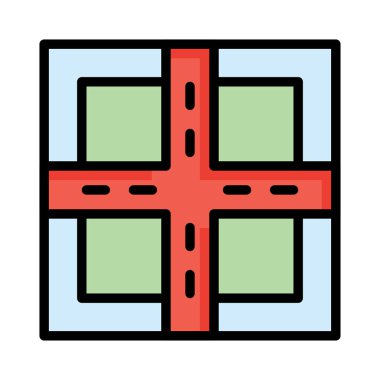 Yol web simgesi, vektör çizim 