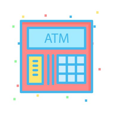 ATM web simgesi, vektör çizim 