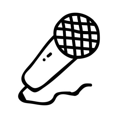 mikrofon web simgesi, vektör çizim 