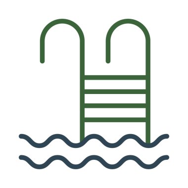 yüzme havuzu simgesi, vektör illüstrasyonu 