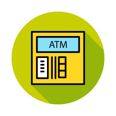 ATM web simgesi, vektör çizim 
