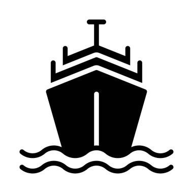 Beyaz arka plan, vektör, illüstrasyon izole düz simge gemi cruise