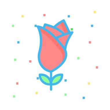 çiçek web simgesi, vektör illüstrasyonu 