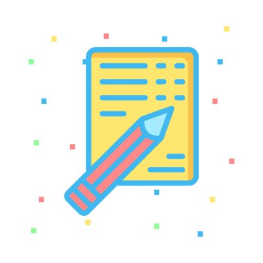 dosya ve kalem web simgesi, vektör çizim 