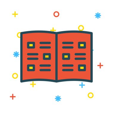 kitap düz simgesi, vektör illüstrasyonu 