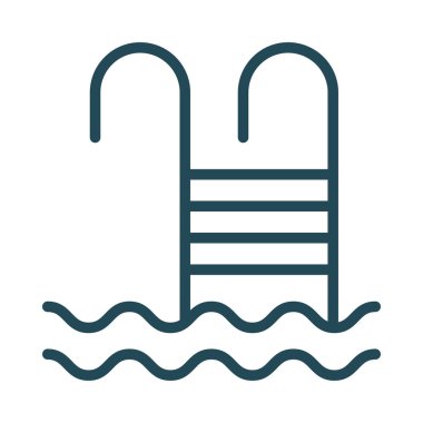 yüzme havuzu simgesi, vektör illüstrasyonu 