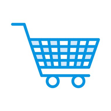 alışveriş sepeti düz simgesi, vektör