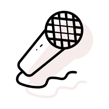 mikrofon web simgesi, vektör çizim 