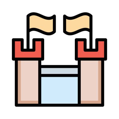 Castle Web simgesi, vektör illüstrasyonu 