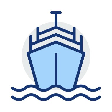 Beyaz arka plan, vektör, illüstrasyon izole düz simge gemi cruise