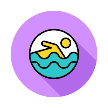 Yüzme kişi kutsal kişilerin resmi, vektör çizim 