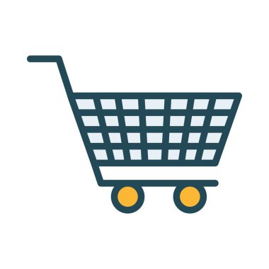 alışveriş sepeti düz simgesi, vektör
