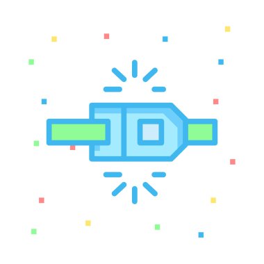 emniyet kemeri web simge vektör çizim 